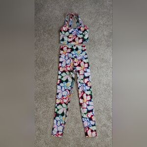 Beach Riot Multicolor Floral Print Sports Bra & Leggings Set